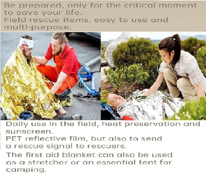 GALAXYLENSE Emergency Mylar Thermal Blanket for Survival First Aid Kits Army Outdoors Hiking Camping Bug Out Trauma Desert All Weather Condition Protection (150 Packs Silver)