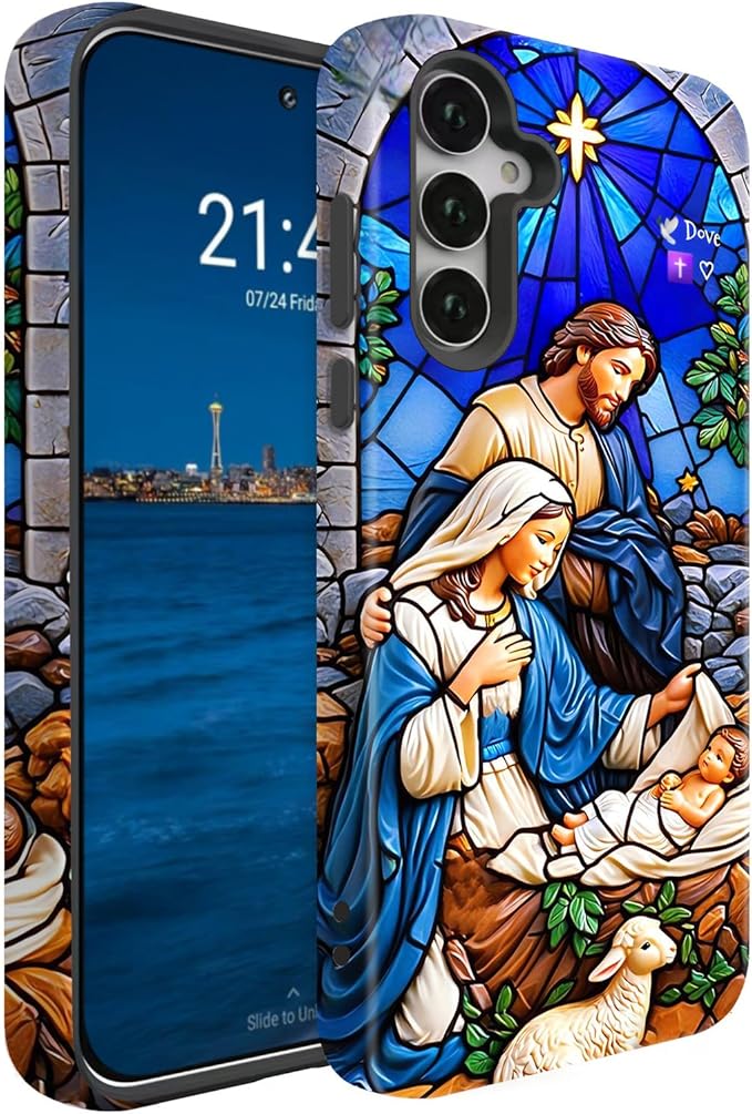 Compatible for Samsung Galaxy S26 Plus 5G Case, Dual Layer Heavy Duty 2 in 1 Shockproof Protective Phone Case,The Holy Family