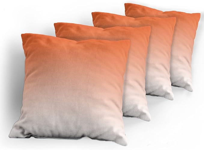 Ambesonne Ombre Decorative Throw Pillow Case Pack of 4, Scorching Sunset in The Hot Desert Inspired Dusk Orange Ombre Digital Art Design Print, Cushion Cover for Couch Living Room Car, 20", Orange