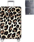 Luggage Cover Protector for 22-24 Inch Suitcases, TSA Approved Elastic Travel Suitcase Covers, Anti-Scratch Washable Luggage Sleeve for Carry On & Checked Bags, Leopard Print 02