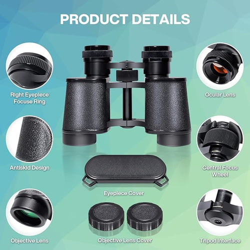 10x25 High Powered Binoculars for Adults, Waterproof Compact Binoculars with Low Light Vision for Bird Watching Hunting Football Games Travel Stargazing Cruise with Carrying Bag