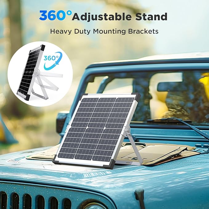 30W Smart Solar Battery Charger Maintainer, Callsun 2PCS 15W 12V Waterproof Solar Panel Trickle Charger for Car Battery, Motorcycle, Boat, Marine, RV, Dump Trailer, Tractor,Truck