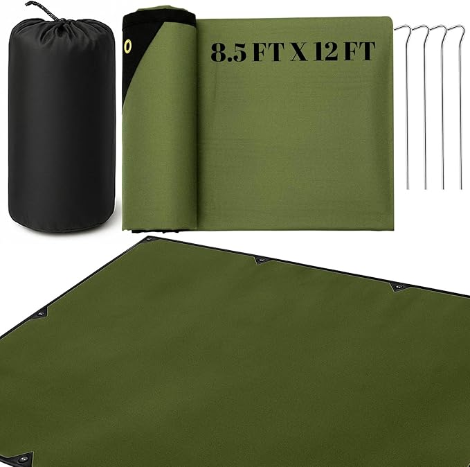 Kingdder 1 Pcs Heavy Duty Emergency Blankets for Survival Camping Blanket Insulated Tarp 8.5 ft x 12 ft Outdoor Waterproof Thermal Reflective Tarp Tent Insulation for Camp Hiking Picnic