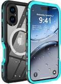 for iPhone 16 Plus Case Waterproof, [Shockproof] [Dustproof] [IP68 Waterproof] Full-Body Hard Case Built-in [Lens Screen Protection] for Diving Case (Teal, for iPhone 16 Plus 6.7in)