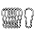 304 Stainless Steel Carabiners -2.36 inch Heavy Duty, Durable & Rust-Free Clips for Gym, Swing, Dog Leashes, Hammocks, Keychains, and More(304,M6,Pack of 6)