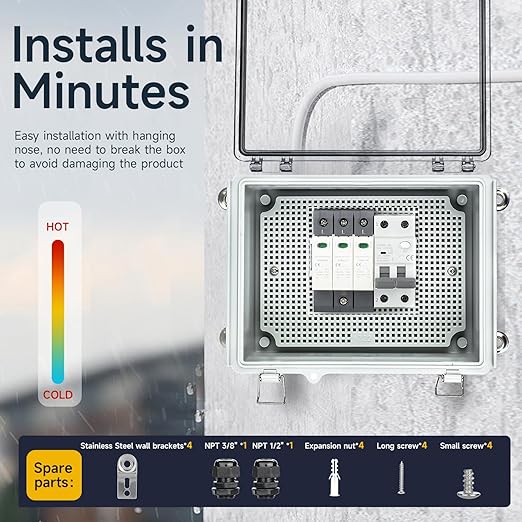 Waterproof Outdoor Project ABS Plastic Junction Box，IP67 Waterproof Clear Enclosure Boxes for Outdoor Garden with Hinged Cover, Mounting Plate, Wall Brackets, Cable Glands (Clear,10.2"x6.3"x4.3")