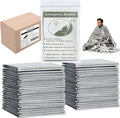 Polyethylene Mylar Silver Emergency Foil Thermal Blanket (Pack of 50), 210 x 160 cm (82" x 63") Reflective Blankets Perfect for Outdoors, Hiking, Marathons or First Aid