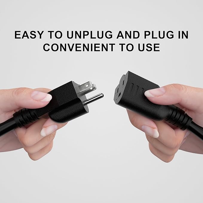 Short Extension Cord 1 Foot Black 5 Pack, 16/3 Gauge Indoor Power Extension Cable, 13A 125V 1625W 16AWG, 3 Prong Outlet Saver NEMA 5-15P to NEMA 5-15R, ETL Listed POWGRN