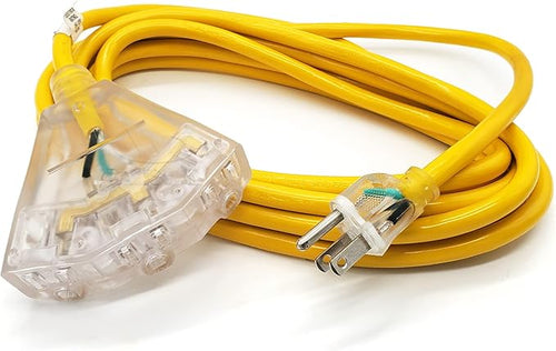 15 ft Outdoor Extension Cord Waterproof - 14 Gauge Heavy Duty Extension Cord 15 ft - Lighted Outdoor Extension Cords with Multiple Outlets - Watts Wire - 15' Grounded - extensiones electricas