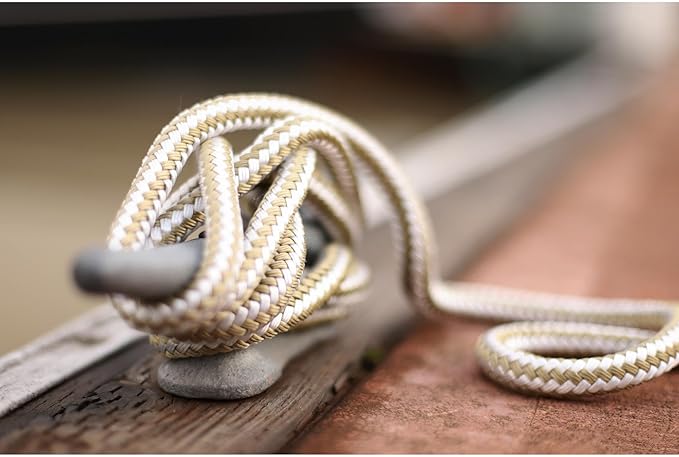 CDL3815WG, Dock Line, 3/8" Diameter - 15' Length, Double Braid, White Gold