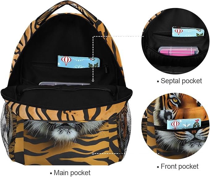 Wamika Tiger Kids Backpack Zebra Giraffe School Backpacks Boy Girl Preschool Book Bag
