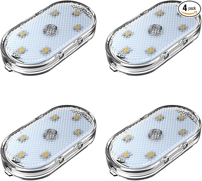 Mini LED Closet Light Wireless Touch Light USB Rechargeable Multi Color Cabinet Lighting for Bedroom Wardrobe Counter Kitchen (4Pcs/Pack) (Ice Blue)