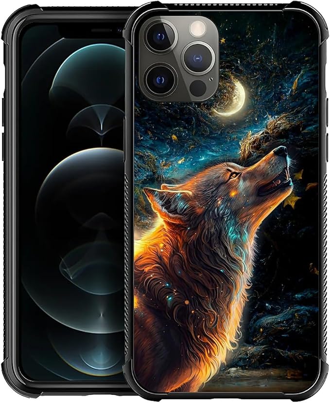 for iPhone 11 Pro Max Case, Star Cave Hungry Wolf Pattern Graphic Design Girl Boy Soft Silicone Hard Acrylic Shock Protection for iPhone 11 Pro Max