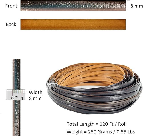 120 Ft Wicker Repair Kit, Plastic Wicker Repair Supplies, Mixed Dark Brown, Synthetic Rattan Replacement Material for Patio Wicker Furniture Sofa Chair Repair