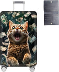 Luggage Cover Protector for 19-20 Inch Suitcases, TSA Approved Elastic Travel Suitcase Covers, Anti-Scratch Washable Luggage Sleeve for Carry On & Checked Bags, Excited Cat