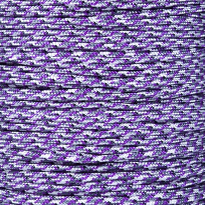Paracord Planet | Type II Commercial Grade 425 Paracord – 425 LB Tensile Strength W/ 3mm Diameter (Purple Camo, 25 FT)