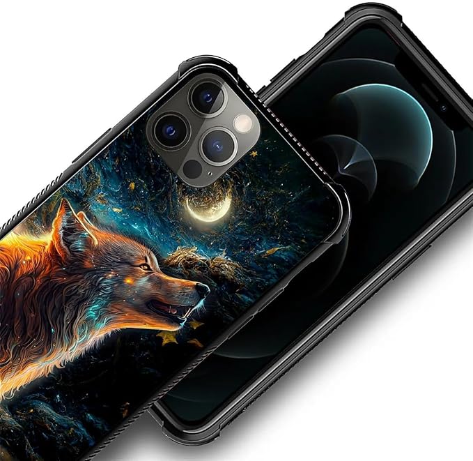 for iPhone 11 Pro Max Case, Star Cave Hungry Wolf Pattern Graphic Design Girl Boy Soft Silicone Hard Acrylic Shock Protection for iPhone 11 Pro Max