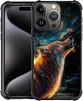 for iPhone 16 Pro Max Case, Star Cave Hungry Wolf Pattern Graphic Design Girl Boy Soft Silicone Hard Acrylic Shock Protection for iPhone 16 Pro Max