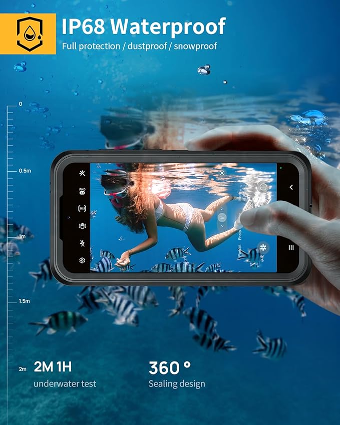 Lanhiem for Samsung Galaxy A36 (Only for A36) Phone Case, IP68 Waterproof Dustproof, Built-in Screen Protector, Rugged Full Body Shockproof Protective Cover for Samsung A36 6.7", Blue