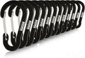 Booms Fishing CC1 Multi-Use Carabiner Clip, 6 Pack Small Caribeener Clips, Mini Keychain Caribeaner Clip 2 inch, Aluminum D Ring Carabiners, Multi-colored