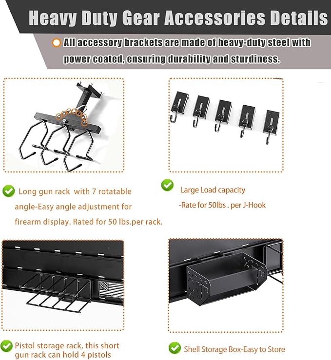 Wall Rack System - Heavy-Duty Aluminium Tactical Storage for Rifles, Carbines, Shotguns & Handguns, Modular Slatwall Organizer Holds up to 3 Rifles, 7 Pistols & 4 Mags
