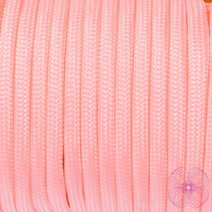 Craft County Glow in The Dark Zesty 21 Strand Luminous 550 Paracord – for DIY Bracelets, Lanyards, and Jewelry (Pink, 10 Feet)
