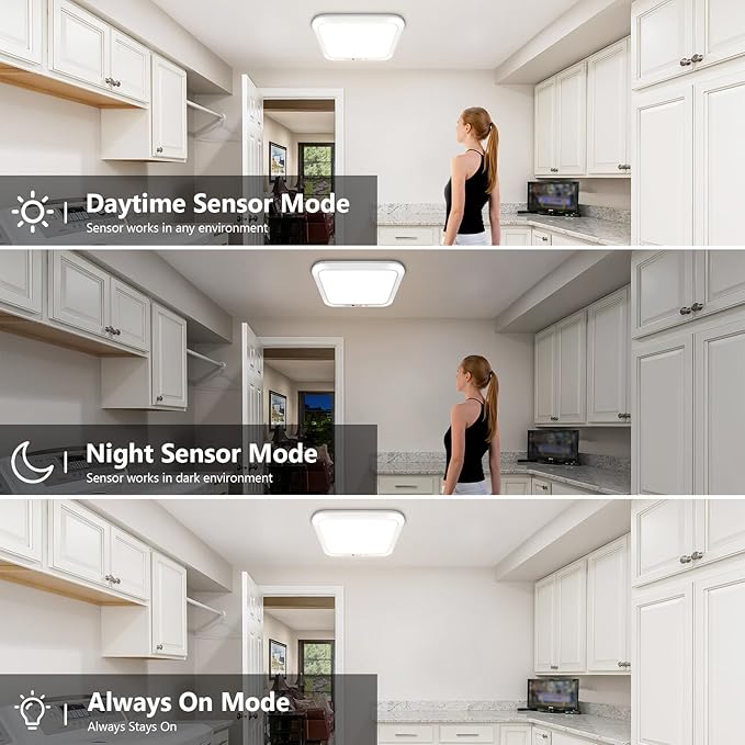 Rechargeable Motion Sensor Closet Light with Remote, Wireless Shower Lights for Inside Shower, Battery Powered Closet Light Magnetic, LED Shower Light No Wiring for Bathroom, Shower, Closet, 2-Pack