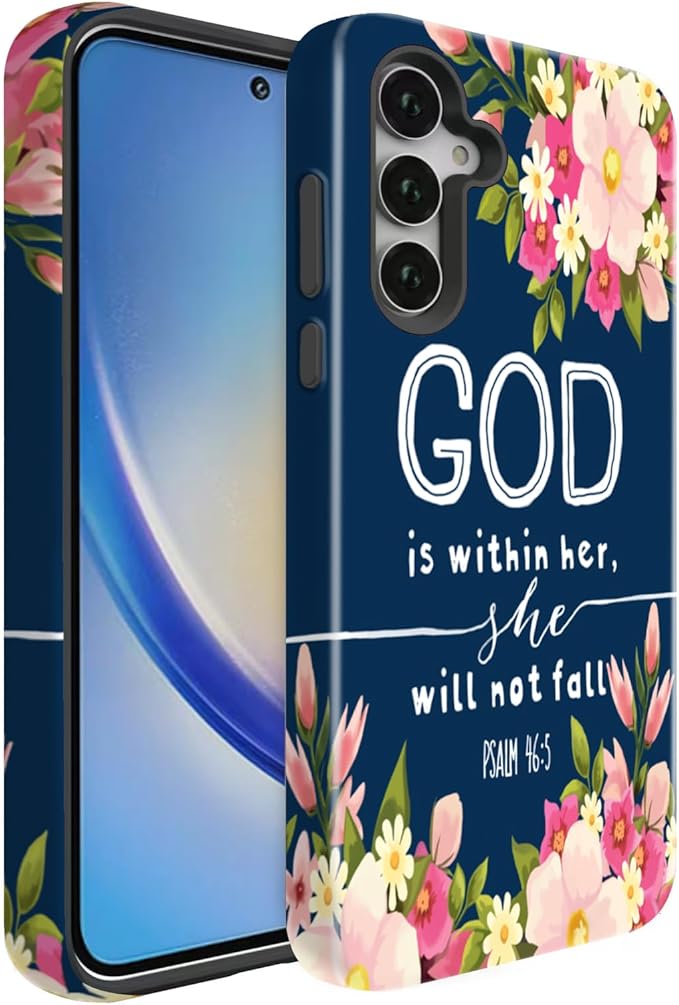 Compatible for Samsung Galaxy S25 FE 5G Case, Dual Layer Heavy Duty 2 in 1 Shockproof Protective Phone Case,Christian God Bible Verse