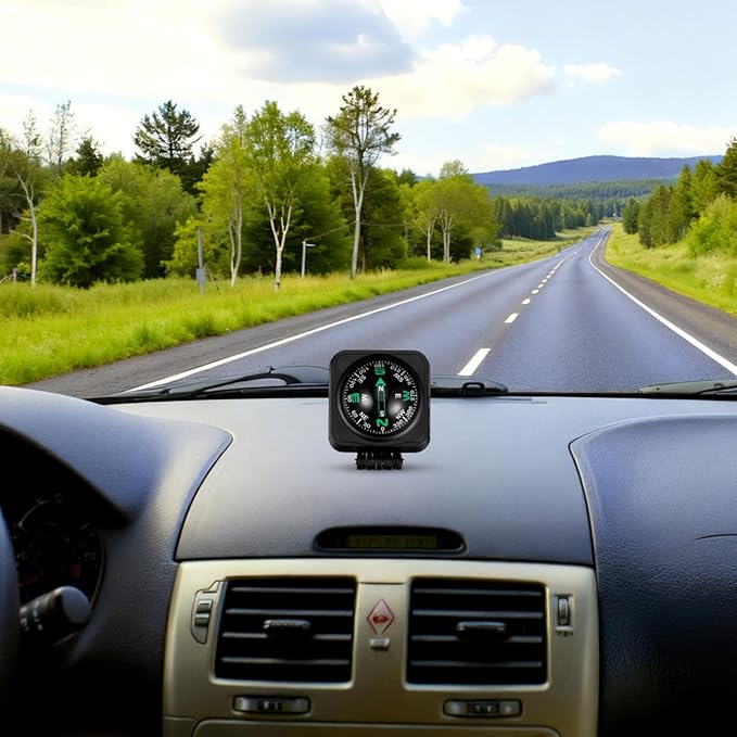 DOITOOL Car Compass Portable Auto Dashboard Ball Compass for Accurate Direction Navigation Suitable for Cars and Boats 2.59X2.16X2.16In