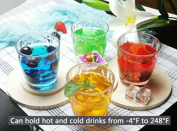 10 Oz Unbreakable Tritan Drinking Glasses Shatterproof Acrylic Glasses Drinkware BPA Free Hard Plastic Cups Reusable Kitchen Water Glasses Drinking Set of 8 (Clear)