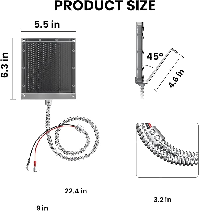 POWOXI 6V Solar Panel for Deer Feeder: 1.5W Waterproof Solar Battery Charger with Mounting Bracket Alligator Clip Feeder Solar Panel 6 Volt Solar Panel