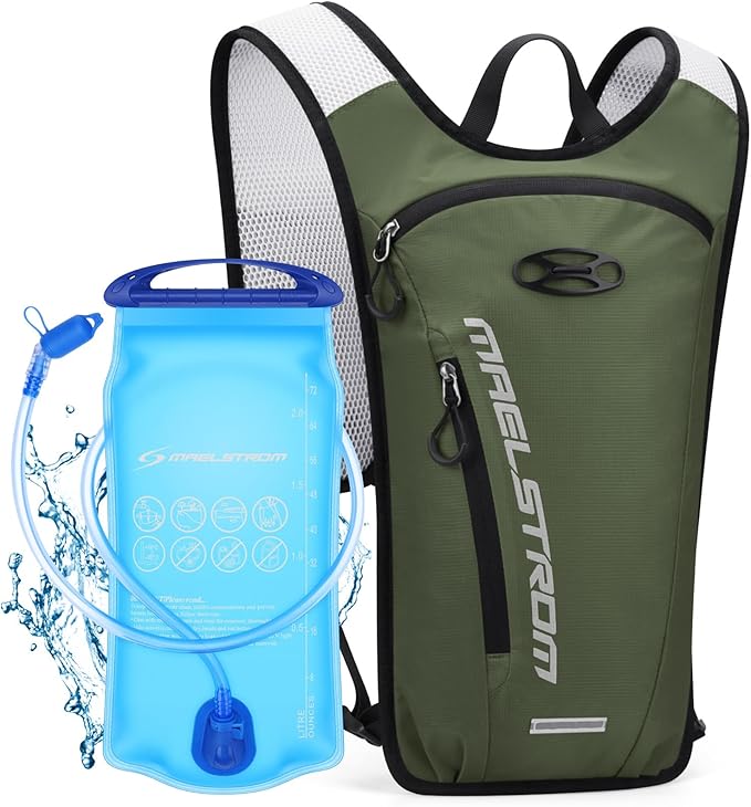 Maelstrom Hydration Backpack, Hiking Backpack with 2L Water Bladder, Running Hydration Vest for Cycling Hiking Rave for Men Women