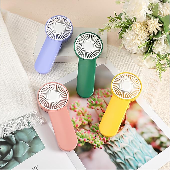 Sumind 72 Pcs Small Personal Portable Fan Mini Handheld Bulk 1 Speed Electric Cute Battery Powered for Neck Lash Makeup Women Men Travel Camping Indoor Outdoor Summer (4 Colors)
