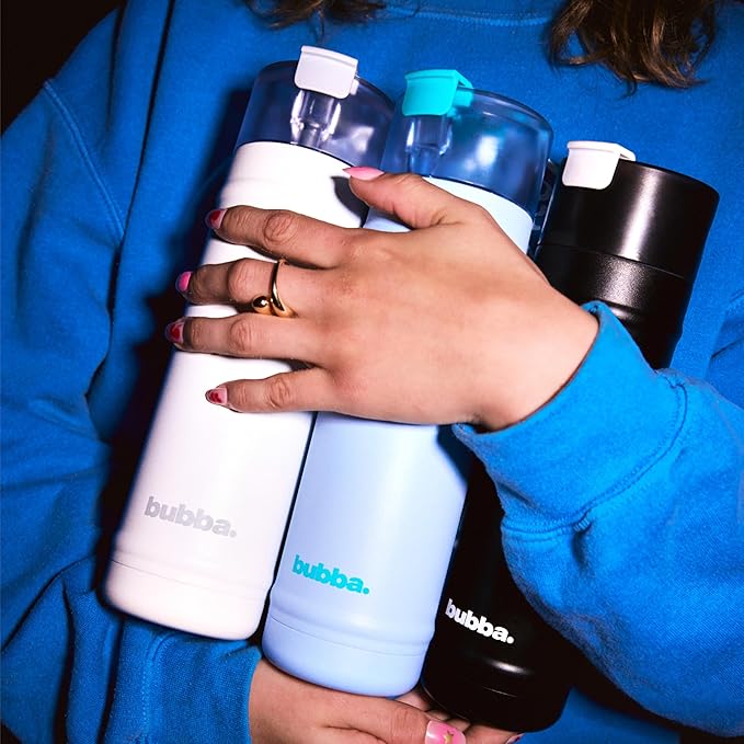 bubba 18 oz Dualsip Insulated Stainless Steel Water Bottle with Straw - Reusable, Leakproof, Lightweight, Dishwasher Safe, Lead-Free and BPA-Free, Office Siren