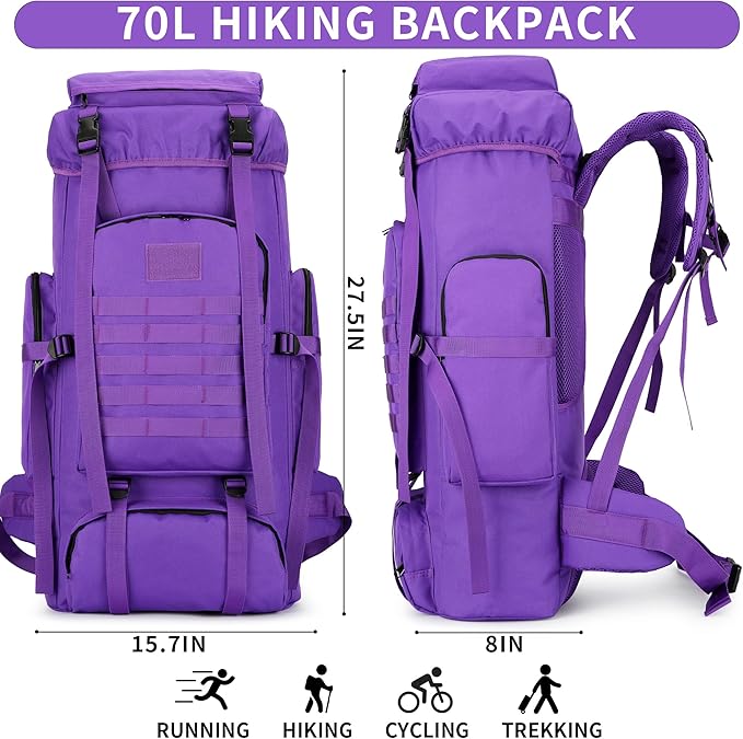 Hiking Backpack for Men 70L/100L Camping Backpack Military Rucksack Molle 3 Days Assault Pack for Climbing | Camping Backpack, 3 Days Assault Pack, for Climbing