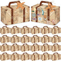 12Pcs Large Suitcase Party Favor Boxes Travel The Map Paper Treat Box with Tags Birthday Supplies Travel Theme Candy Goodie Gift Boxes for Birthday Baby Shower Wedding Vintage Party Table Decoration