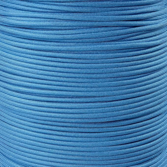 Paracord Planet Solid Color 550lb Paracord – 7 Strand Type III Nylon Cord for Indoor and Outdoor Tasks – Azure (100 ft)