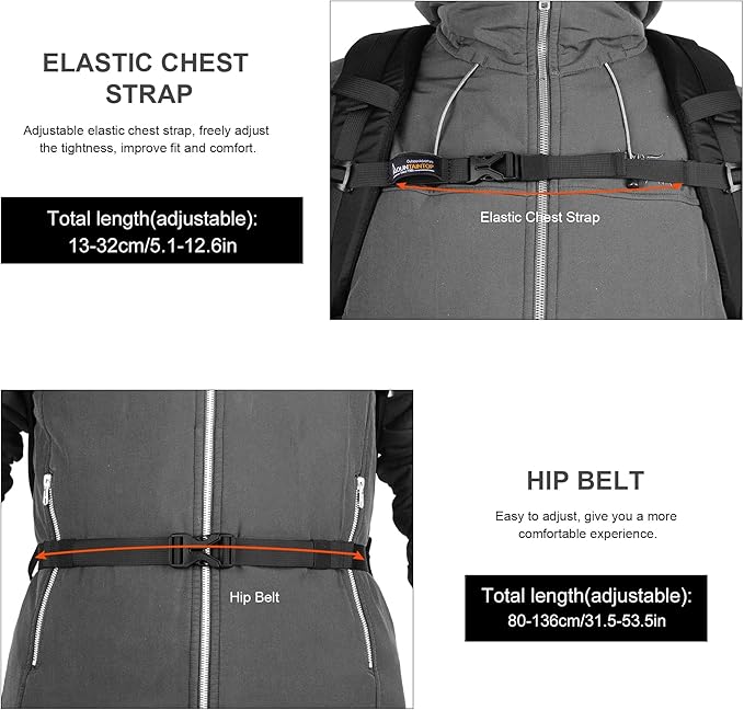 MOUNTAINTOP Hiking Backpack,25L Camping Backpack, Men Women Hiking Daypack Lightweight Travel Backpack for Climbing(Black)