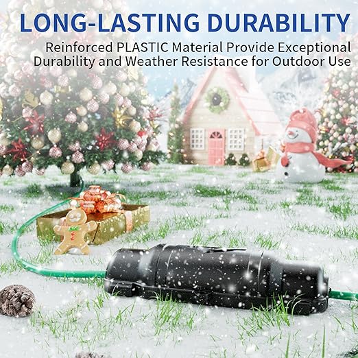 9 Pack Outdoor Extension Cord Safety Cover with Waterproof Seal IP54 Water-Resistant, Weatherproof Electrical Connection Box with 2 Latches, Plug, Socket, Holiday Decoration Light, Black