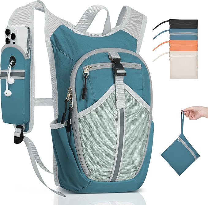 Small Hiking Backpack 15L-Lightweight Packable Foldable Backpack for Travel Camping Outdoor Commute,Compact Rucksack for Women Men(Blue)