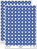 Compass Rose Nautical Star Navigation Map 200+ Round Stickers - Matte Finish - 0.50" Size - Dark Blue