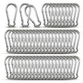 Carabiner Clip Hooks, 52pcs 3.15 inch Carabiners Heavy Duty, Galvanized Iron Spring Snap Hook Fits Camping Hiking, Metal Clips for Keychain Keys Rings