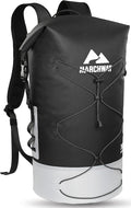 MARCHWAY Floating Roll Top Dry Bag, Flexible Lightweight TPU Waterproof Backpack 20L/30L/40L with Padded Straps for Boating, Kayaking, Swimming, Hiking, Beach (Black, 20L)