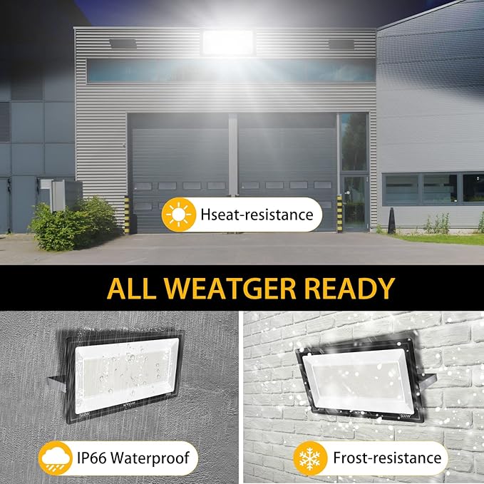 600W 2pack LED Stadium Flood Lights ,(3050W Equivalent)67500LM Super Bright LED Arena Outdoor Lights,100-277V IP66 Waterproof 5000K Daylight White Commercial Lighting for Sports Fields and Counts