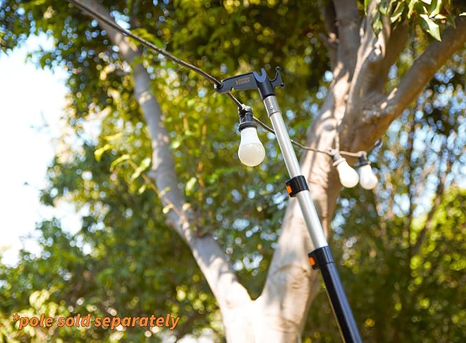EXTEND-A-REACH Christmas Light Hanger Tool Attachment (Attachment Only) // Christmas Light Installation, String Lights, Birdfeeders // Twist-On Utility Hook Fits Standard ¾ Acme Threaded Pole