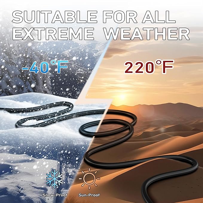 LUCKY TL Indoor Outdoor Extension Cord, 16/3 Gauge Black Short Extension Cord 10ft, Waterproof Flexible Case, Made in Pure Copper, 13A 1625W 16AWG SJTW, 3 Prong Heavy Duty Wire, UL