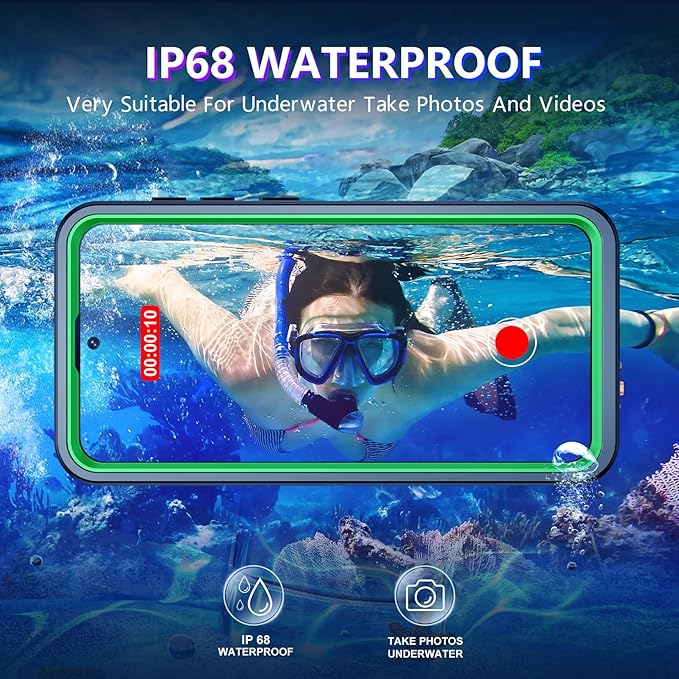 Temdan Designed for Samsung Galaxy S26 Plus Case Waterproof, Built-in Lens & Screen Protector Military Shockproof Dropproof IP68 Underwater Full Body Phone Case for Galaxy S26 Plus 5G 6.7"-Green