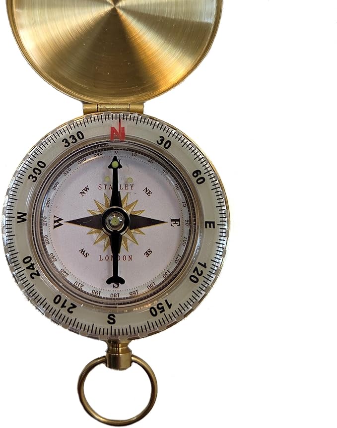 Glow in the Dark Brass Pocket Compass for Kids – Waterproof Navigation Tool for Camping, Hiking, Backpacking, Orienteering, Hunting, Survival Gear, Outdoor Safety & Adventure Gift