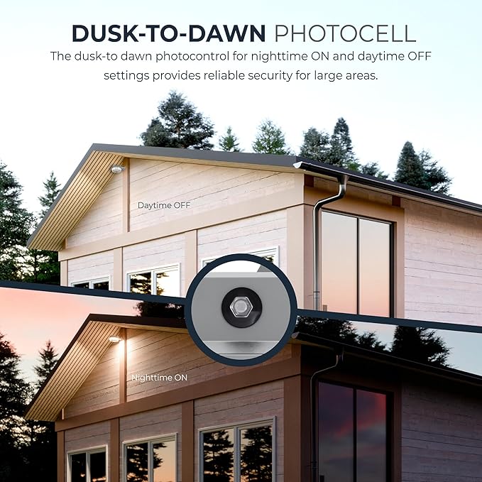 HALO ALB Outdoor Dusk-to-Dawn LED Security Area Light with 4000 Lumens, Wall or Pole Mount - Textured Gray (2 Pack)