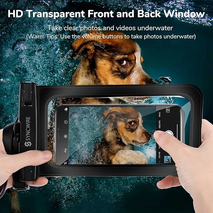 SYNCWIRE Waterproof Phone Pouch [2-Pack] - Universal IPX8 Waterproof Phone Case Dry Bag with Lanyard for iPhone 16/15/14/13/12 Pro XS MAX XR X 8 7 6 Samsung S25 S24 S23 and More Up to 7 Inches